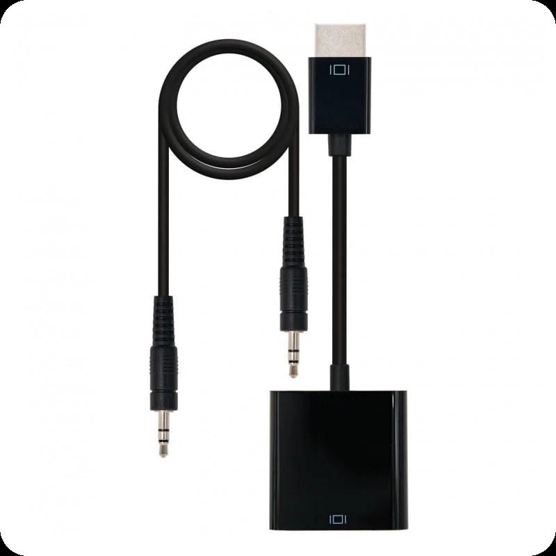 Nanocable 10.16.2001-BK /HDMI Macho - SVGA+ Audio Hembra  Negro - Conversor