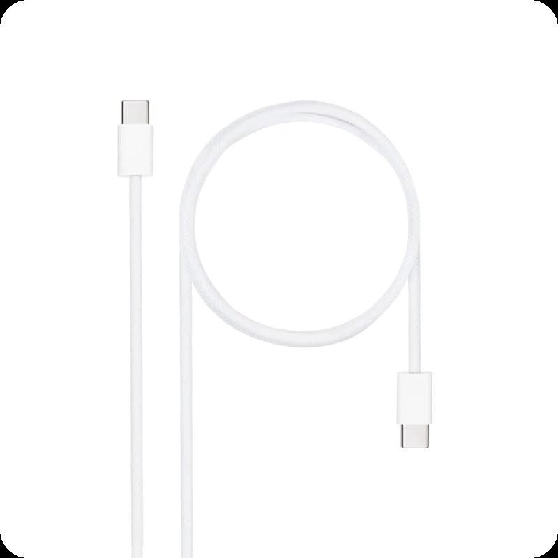 Nanocable USB-C 2.0 Cable 60W 3A, USB-C/M-USB-C/M Blanc