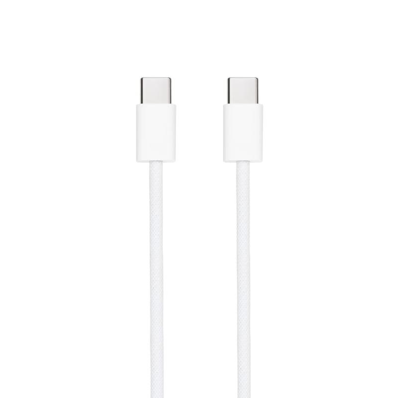 Câble Nanocable USB-C 2.0 60W 3A, USB-C/M-USB-C/M Blanc Vue des deux connexions