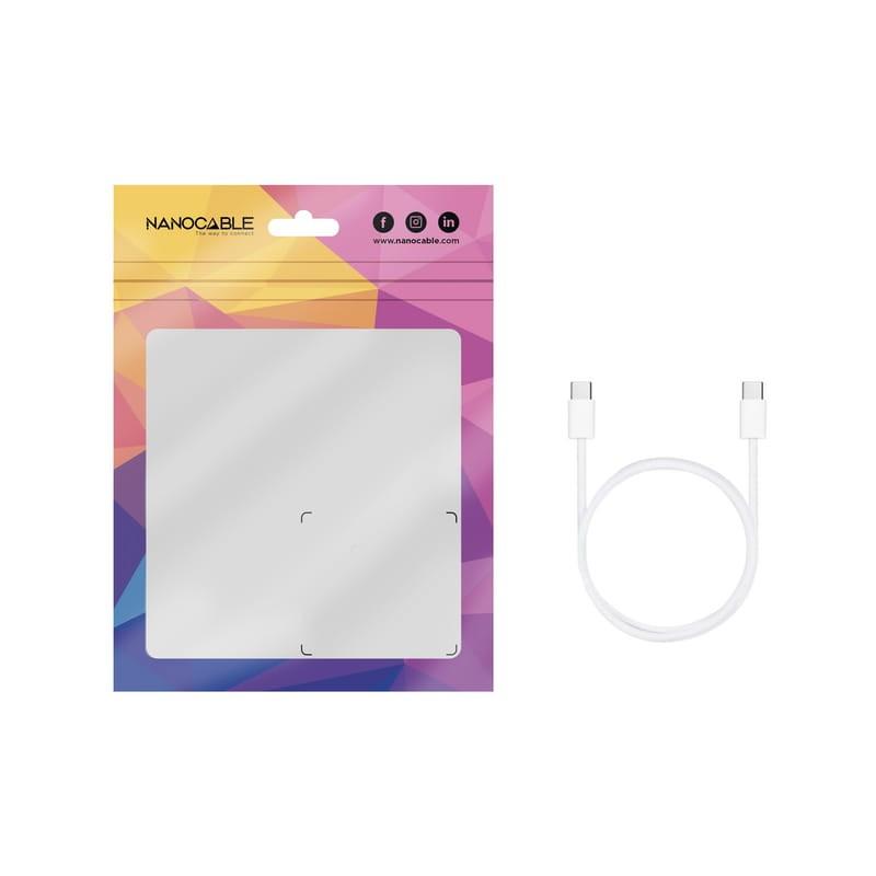 Câble Nanocable USB-C 2.0 60W 3A, USB-C/M-USB-C/M Boîte Blanche