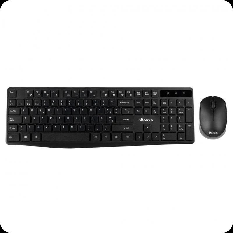Teclado sem fio NGS Allure + kit de mouse preto