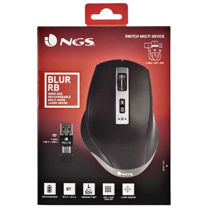 NGS BLUR-RB Ratón inalámbrico Bluetooth + USB Type-A 3200 DPI Frontal caja