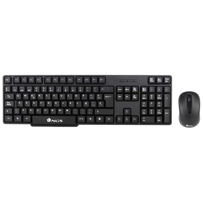 Teclado sem fio NGS Euphoria + kit de mouse inglês preto