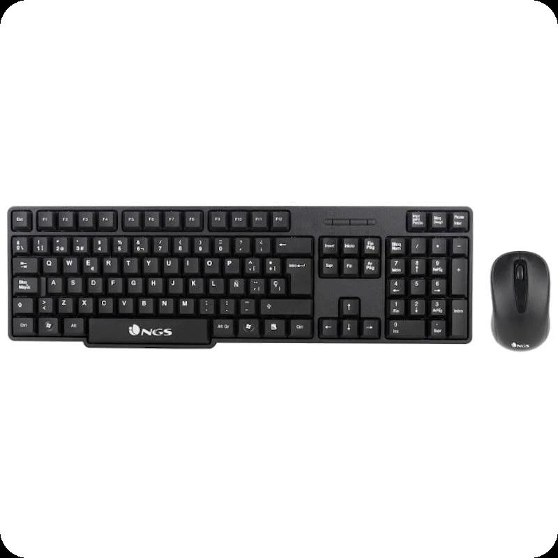 Teclado sem fio NGS Euphoria + kit de mouse inglês preto
