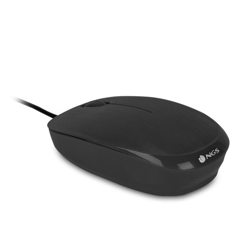 NGS Flame Mouse 1000 DPI - Preto Lado Esquerdo