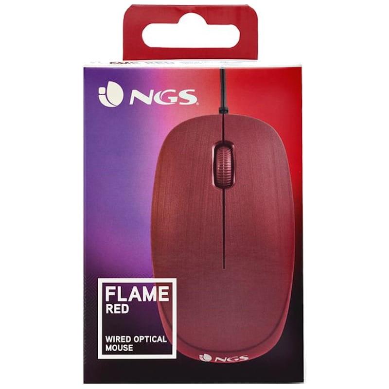 NGS Flame Mouse 1000 DPI - Caixa frontal vermelha