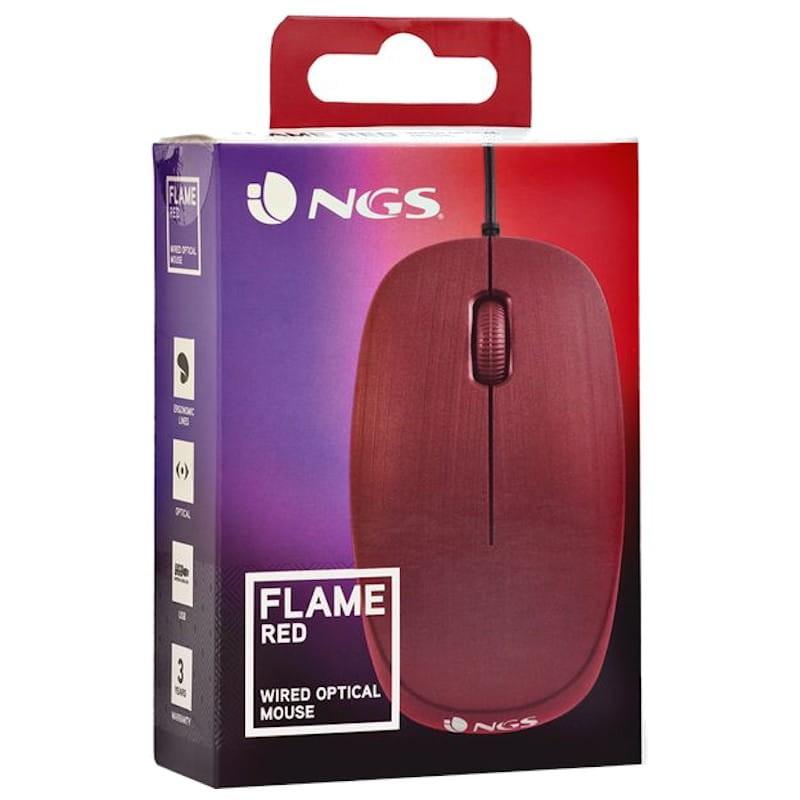 NGS Flame Mouse 1000 DPI - Estojo lateral vermelho