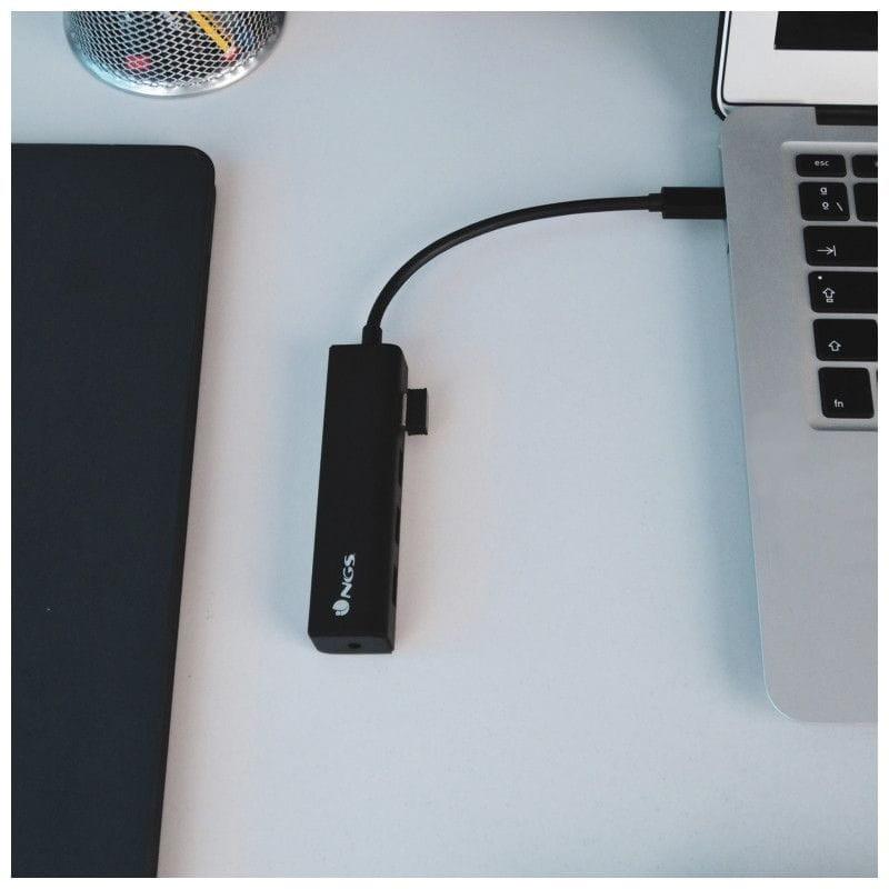 NGS Wonder HUB 4 USB 3.0 para portátil conectado tipo C
