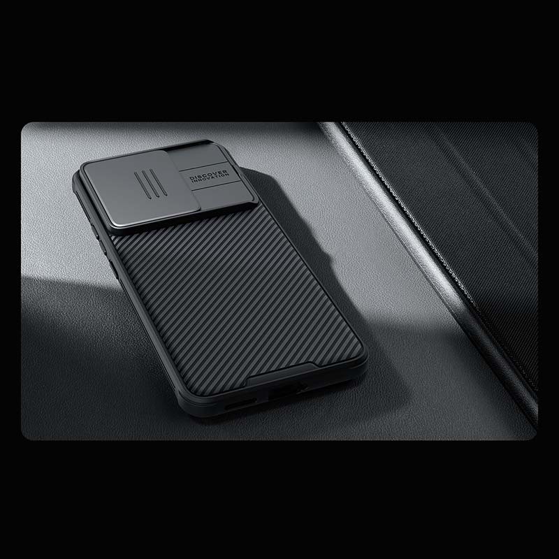photographie réelle de la Coque CamShield Pro noire de Nillkin pour Xiaomi Poco F6 5G