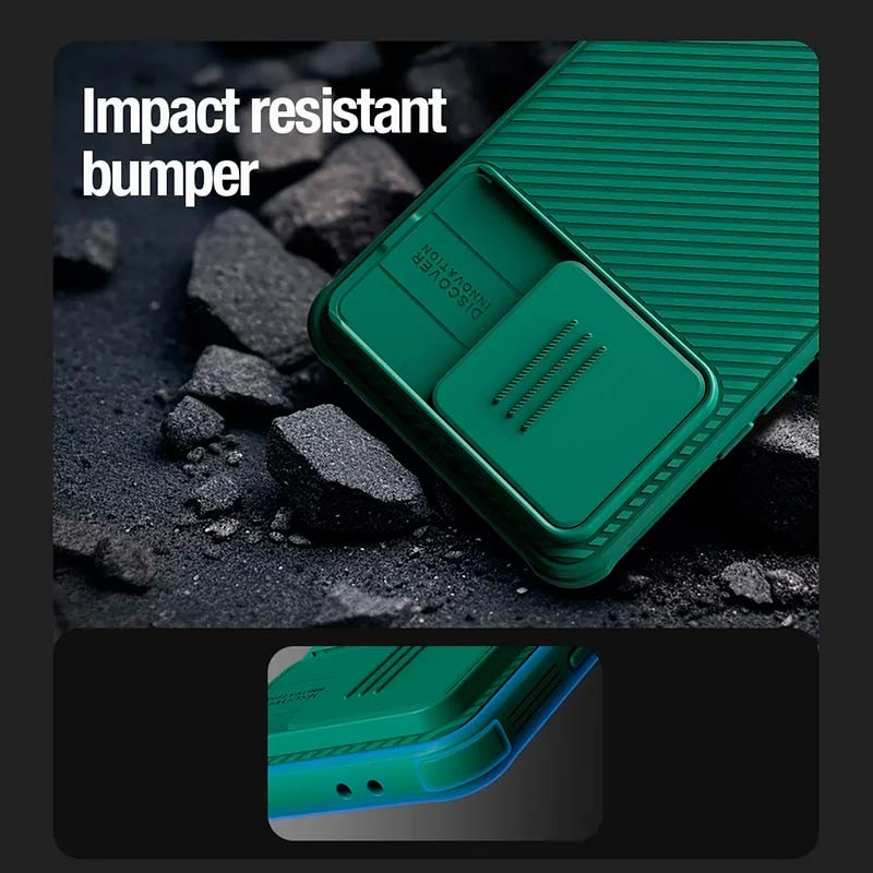 resistencia de la Funda CamShield Pro negra de Nillkin para Xiaomi Poco F6 Pro 5G