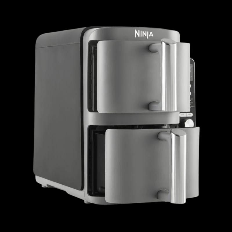 Ninja SL400EU Freidora Doble Vertical 9.5L Negro/Gris - Freidora de aire caliente