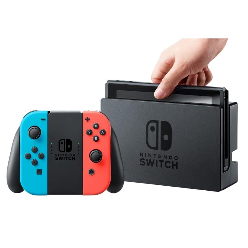 Nintendo Switch Azul/Neón Rojo/Neón - Versión 3 - diseño portátil