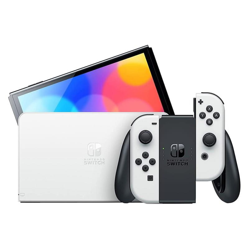 vista detallada de la Nintendo Switch Blanco - Modelo OLED