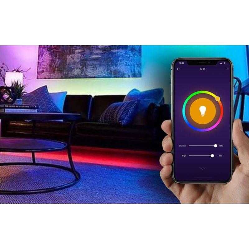 Iluminación del salón con la Bombilla LED Inteligente NiteBird WB4 RGB E27 Tuya