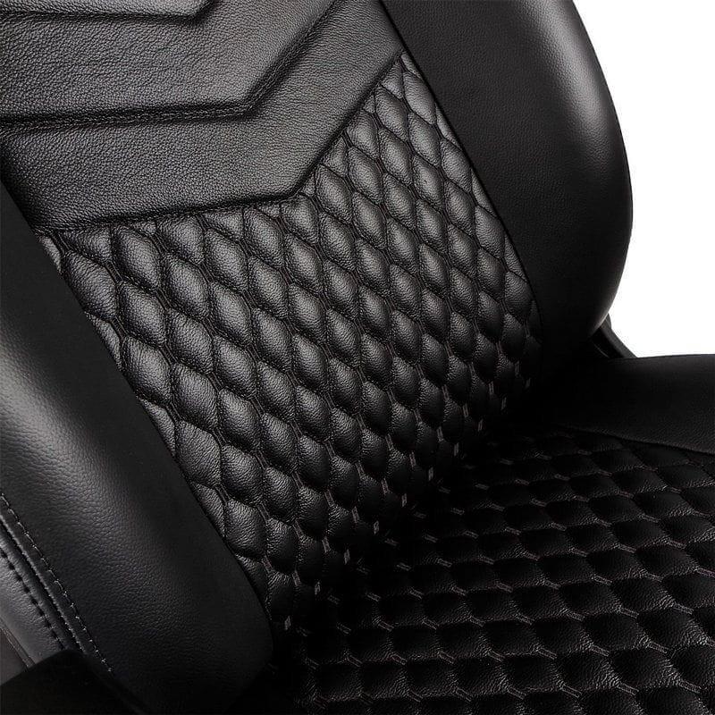 noblechairs ICON Real Leather Black - Chaise de jeu avec détails lombaires