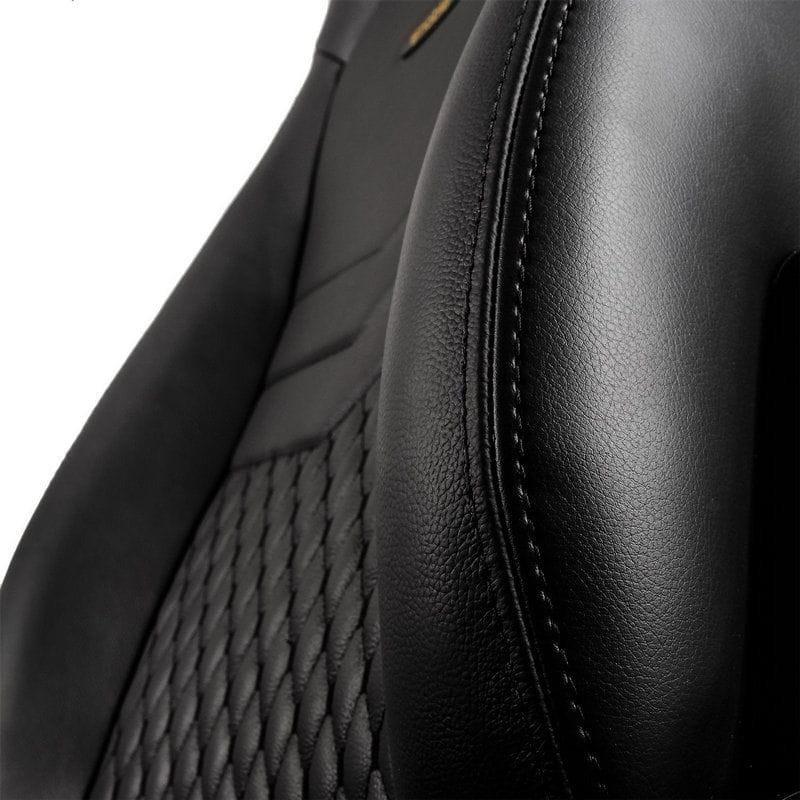 noblechairs ICON Real Leather Black - Détail du côté de la chaise de jeu