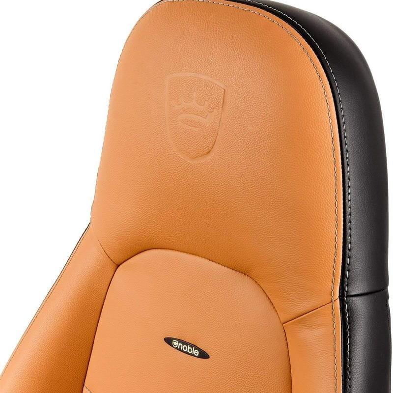 noblechairs ICON Real Leather Cognac - pormenor do apoio de cabeça da cadeira multifunções