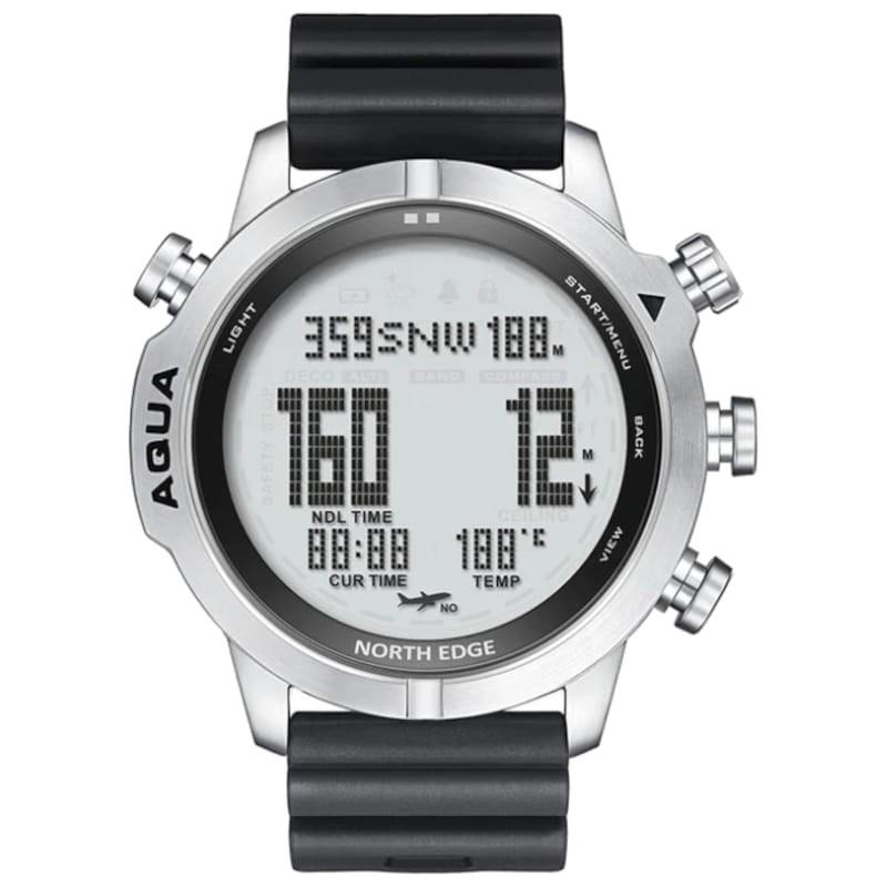 vista frontal del Reloj de buceo North Edge Aqua Blanco