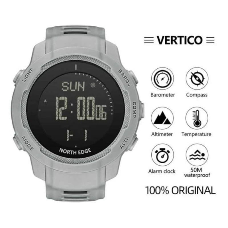 Funções do Relógio Digital North Edge Vertico Preto/Cinza