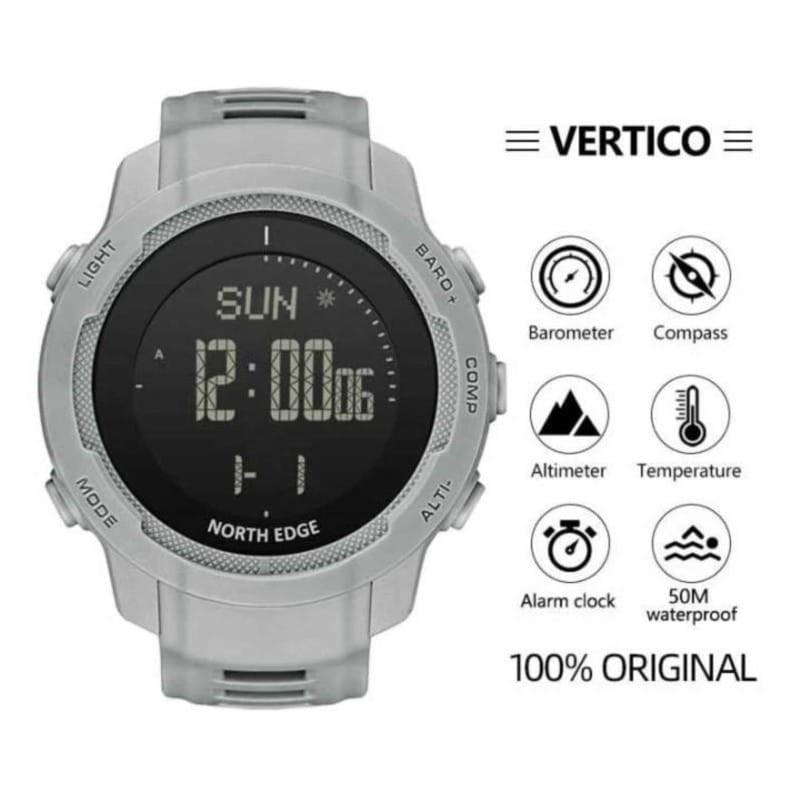 Funções do Relógio Digital North Edge Vertico Preto/Cinza