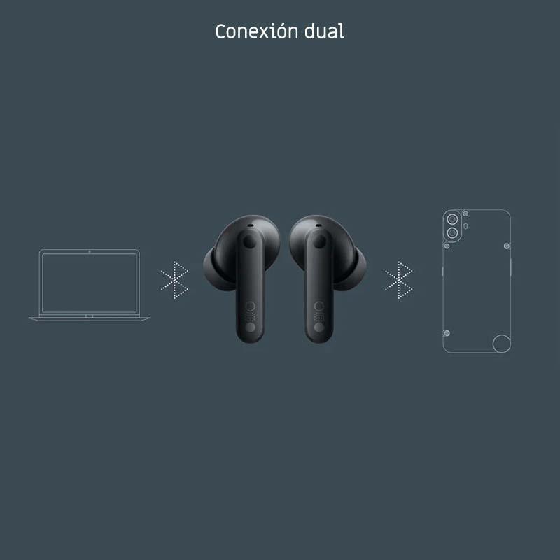conexión dual de los Auriculares Inalámbricos Nothing CMF Buds Pro 2 Gris Oscuro