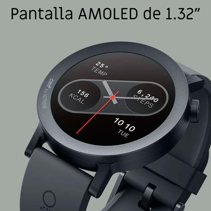 ecrã AMOLED do Relógio inteligente CMF Watch Pro 2 Cinzento Escuro