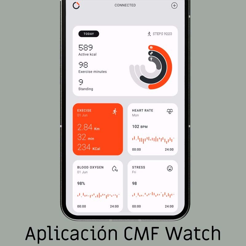 aplicação móvel do Relógio inteligente CMF Watch Pro 2 Cinzento Escuro