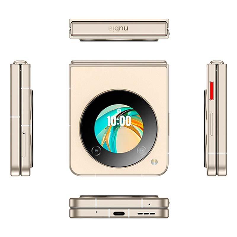 vista detallada del Teléfono móvil Nubia Flip 5G 8GB/256GB Dorado plegado