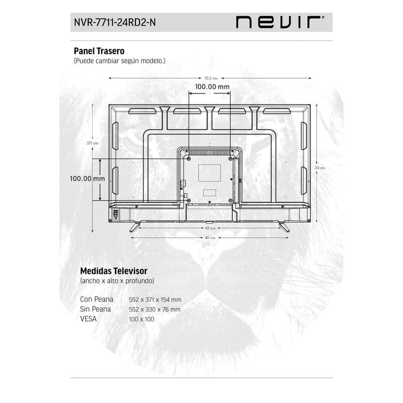 Nevir NVR-7712-24RD2-N 24 HD Ready - Televisor Dimensiones