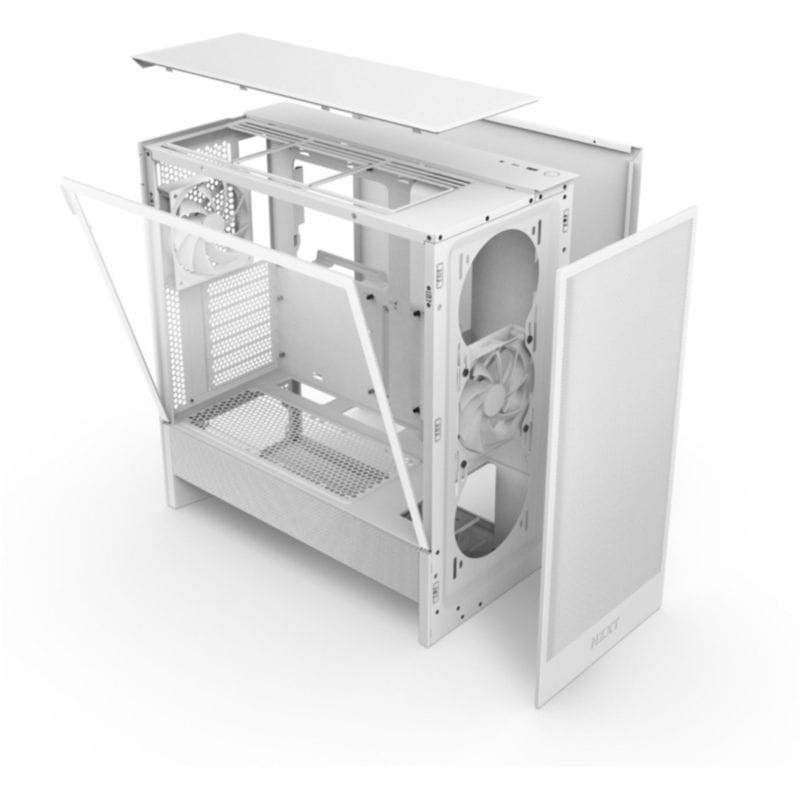 Despiece de la Midi Tower NZXT H5 FLOW (2024) Blanco