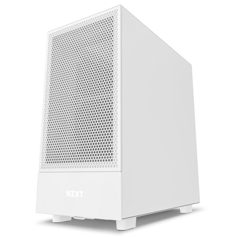 Perspectiva de la Midi Tower NZXT H5 Flow Blanco