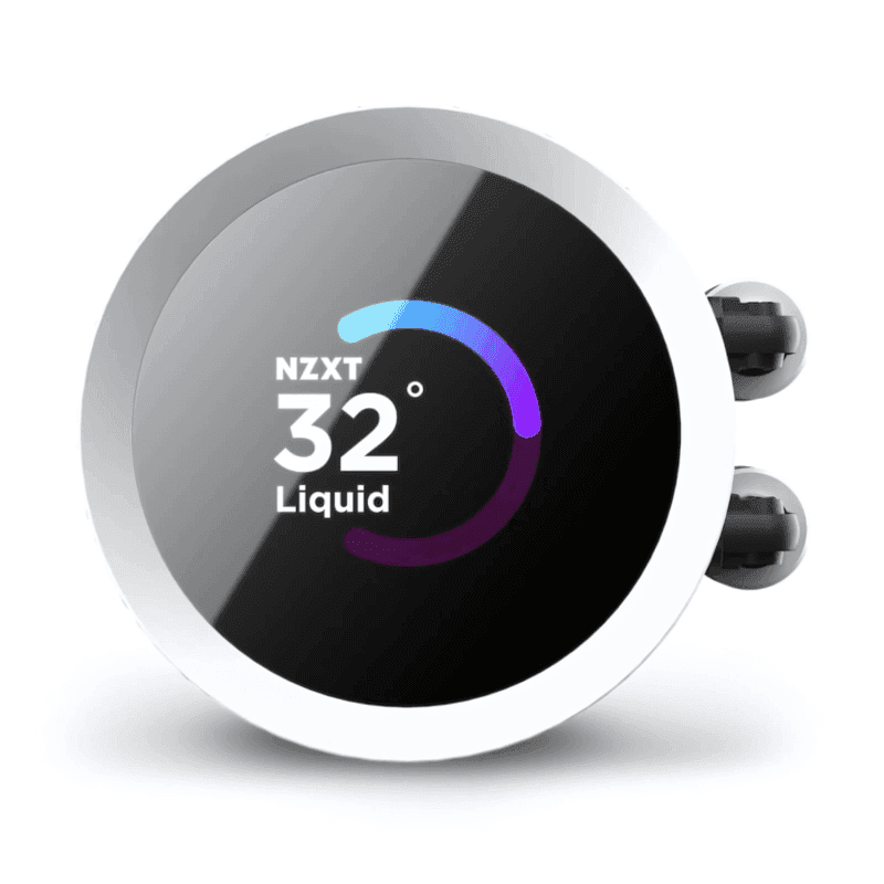 Detalhe da bomba do Sistema de refrigeração líquida NZXT Kraken 240 RGB Branco