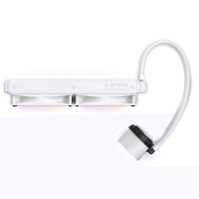 Vista cenital del Sistema de refrigeración líquida NZXT Kraken 280 RGB Blanco