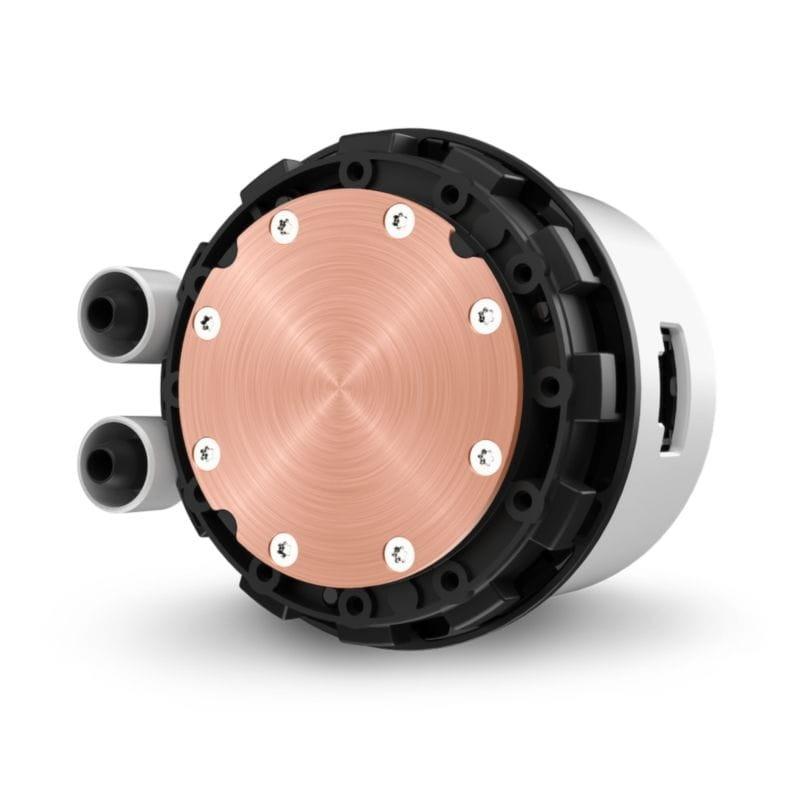 Perspectiva trasera del Sistema de refrigeración líquida NZXT Kraken 280 RGB Blanco