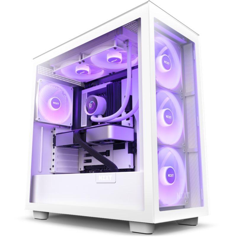 Sistema de refrigeración líquida NZXT Kraken 280 RGB Blanco instalado en chasis de PC