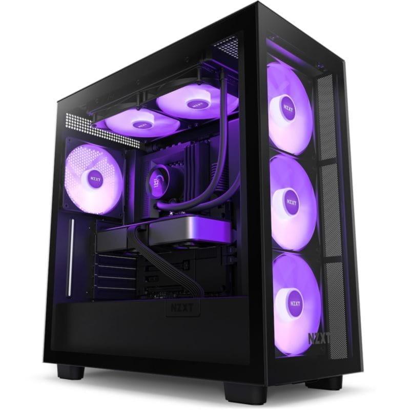 Sistema de refrigeración líquida NZXT Kraken 280 RGB Negro instalado en chais de PC