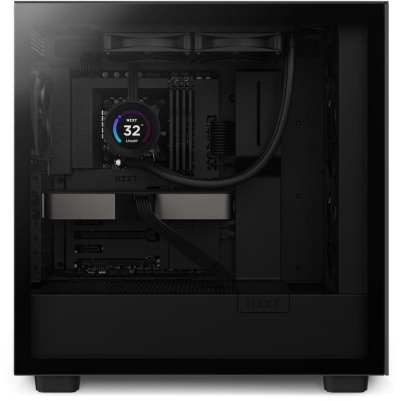 Vista lateral de un Sistema de refrigeración líquida NZXT Kraken Elite 240 Negro