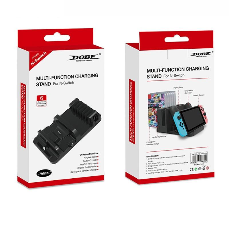 Dobe Multifunctional Charger Nintendo Switch - Caixa de produtos, frente e verso