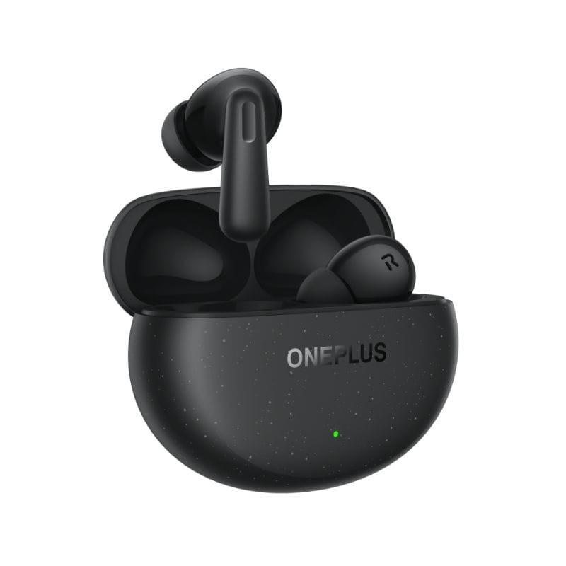 Oneplus Nord Buds 3 Pro Negro - Auriculares Bluetooth vista lateral en el estuche de carga
