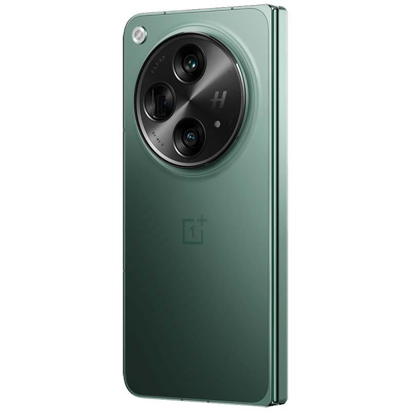 Vue arrière du téléphone portable OnePlus Open 16 Go/512 Go Vert plié