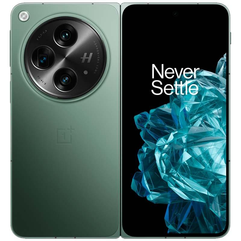 Vue arrière du téléphone portable OnePlus Open 16 Go/512 Go Vert déplié