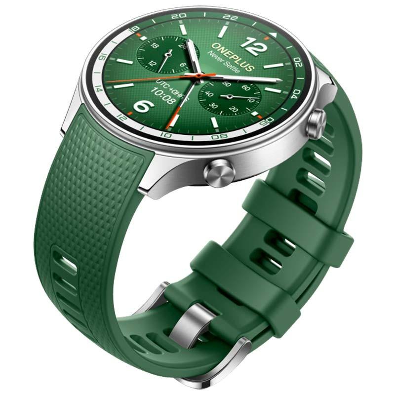 vista lateral del Reloj inteligente OnePlus Watch 2R verde