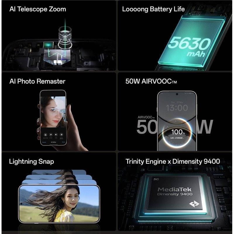 Caraterísticas do Oppo Find X8 12GB/512GB Preto