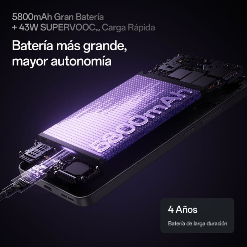 Oppo Reno13 FS 5G 12GB/512GB Plume Purple- Teléfono Móvil batería
