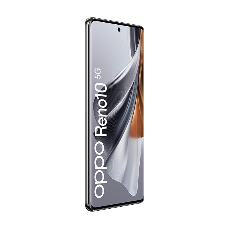 vista frontal y lateral izquierdo del Teléfono móvil Oppo Reno10 5G 8GB/256GB Gris