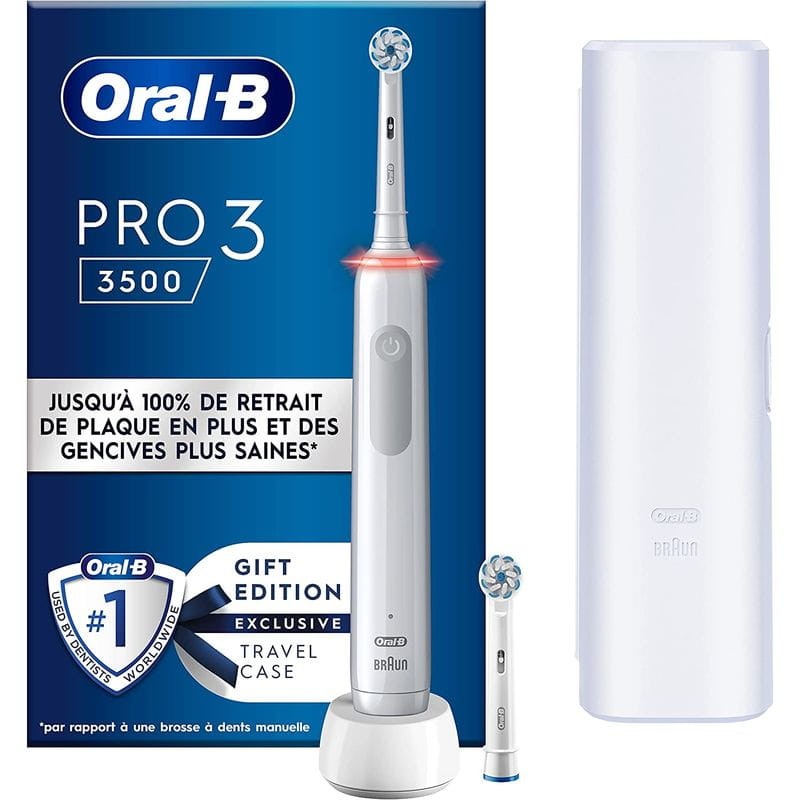 Oral-B PRO 3 3500 Cepillo de Dientes Blanco con Estuche Caja