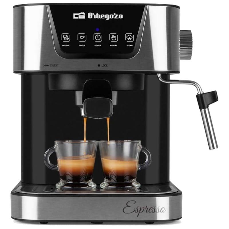 Orbegozo EX 6000 Negro/Acero - Cafetera Espresso Vista frontal