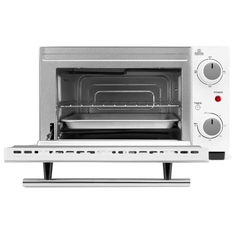 Orbegozo HO 975 10L 800W Branco - Torradeira elétrica Vista frontal com porta aberta