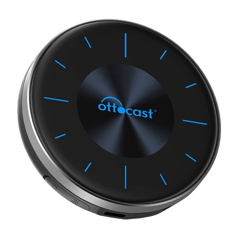 Frontal de Ottocast OttoAiBox P3 SIM 4G LTE Negro - Adaptador Inalámbrico Apple Carplay y Android Auto