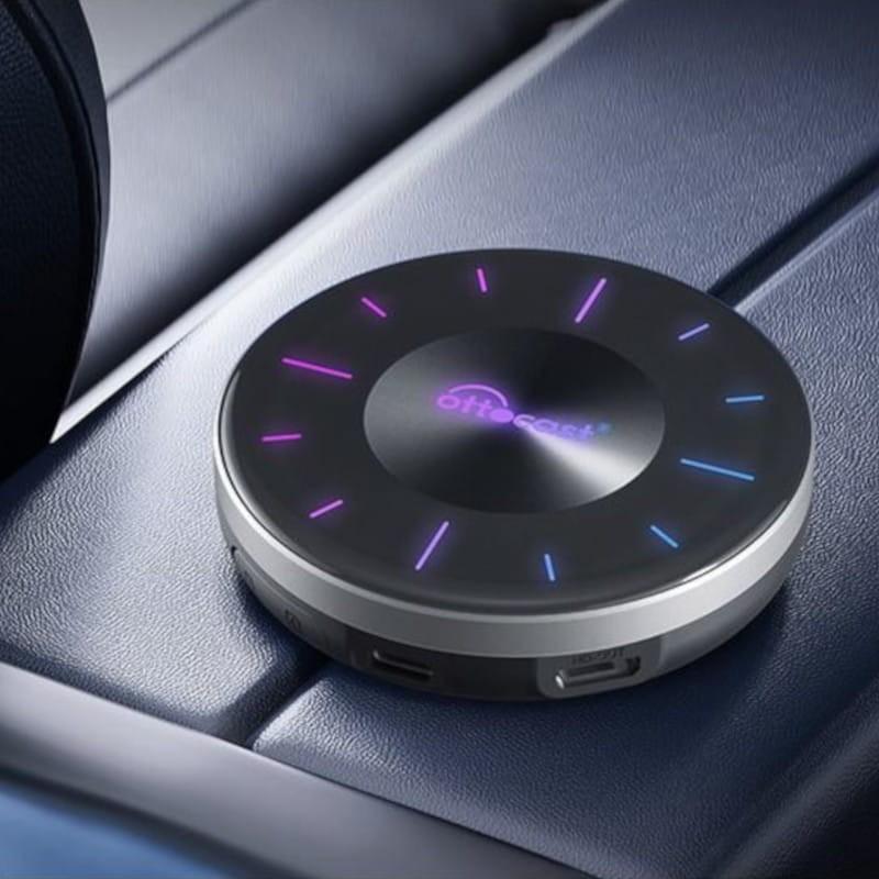 Adaptable Ottocast OttoAiBox P3 SIM 4G LTE Negro - Adaptador Inalámbrico Apple Carplay y Android Auto